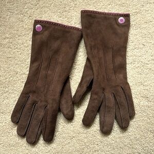 Coach brown suede gloves